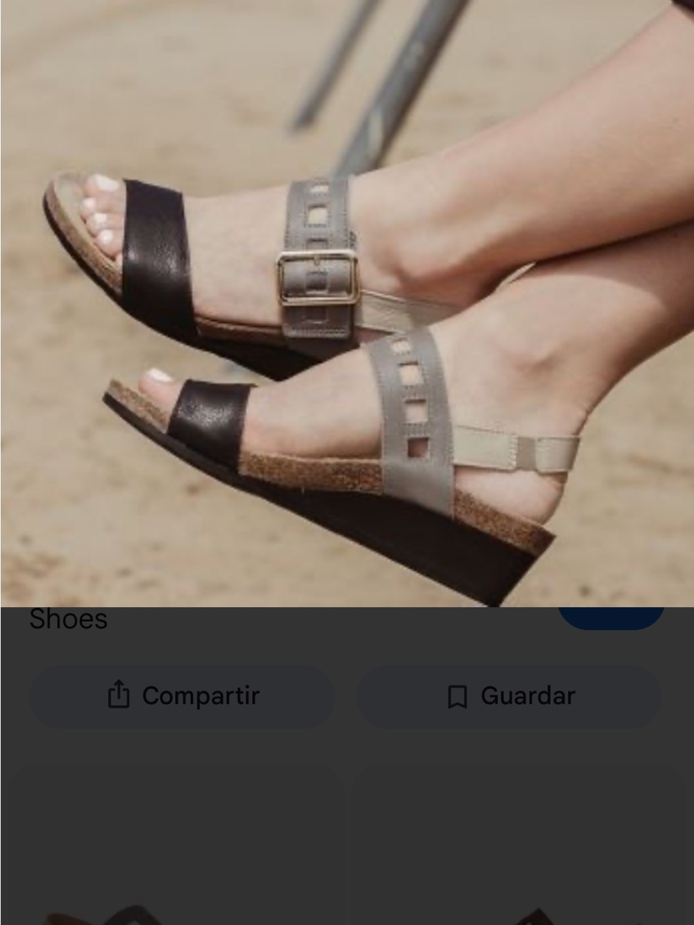 Naot Two-Tone Buckle Wedge Sandals in Black and Gray